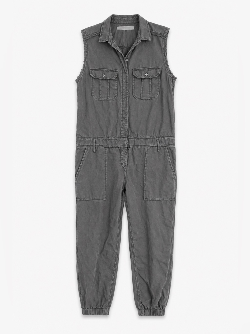 Etienne Marcel Frayed Jumpsuit Size Gray Medium